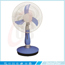 12 &quot;alta velocidade baixa AC DC Recharge Fan bateria com ventilador de mesa de luz LED